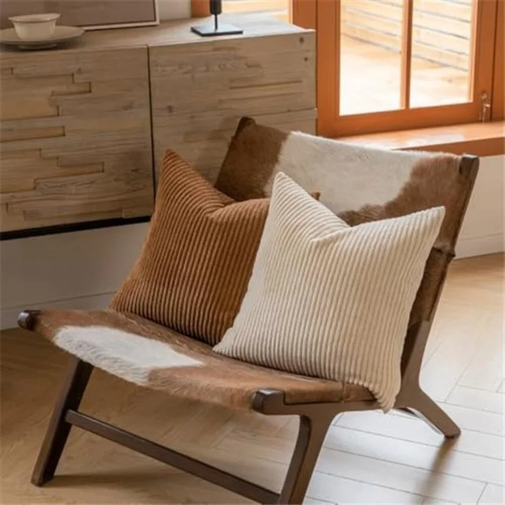 Neutral Couch Throw Pillow Covers 18x18 Inch Set of 4 Decorative